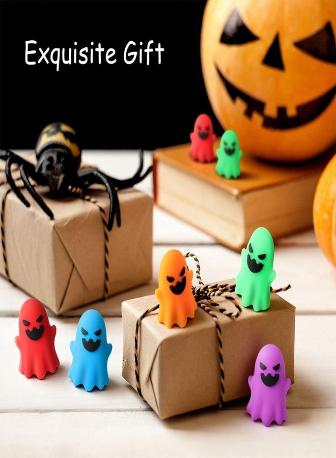 Simgoing 25 Pcs Halloween Glow in The Dark Mini Ghost Figurines, Halloween Treats Non Candy Gifts for Pumpkin Bucket, Luminous Tiny Ghost for Trick or Treat, Hide and Seek Party Favor, Spooky Decor - Image 4